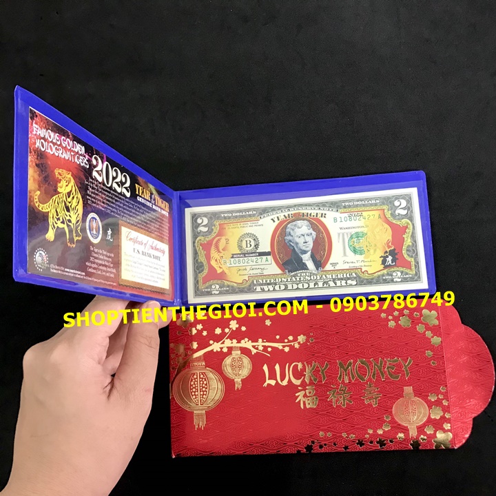 Tiền 2 USD Hình Con Cọp Mạ Vàng 2022 - SP005372